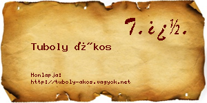 Tuboly Ákos névjegykártya